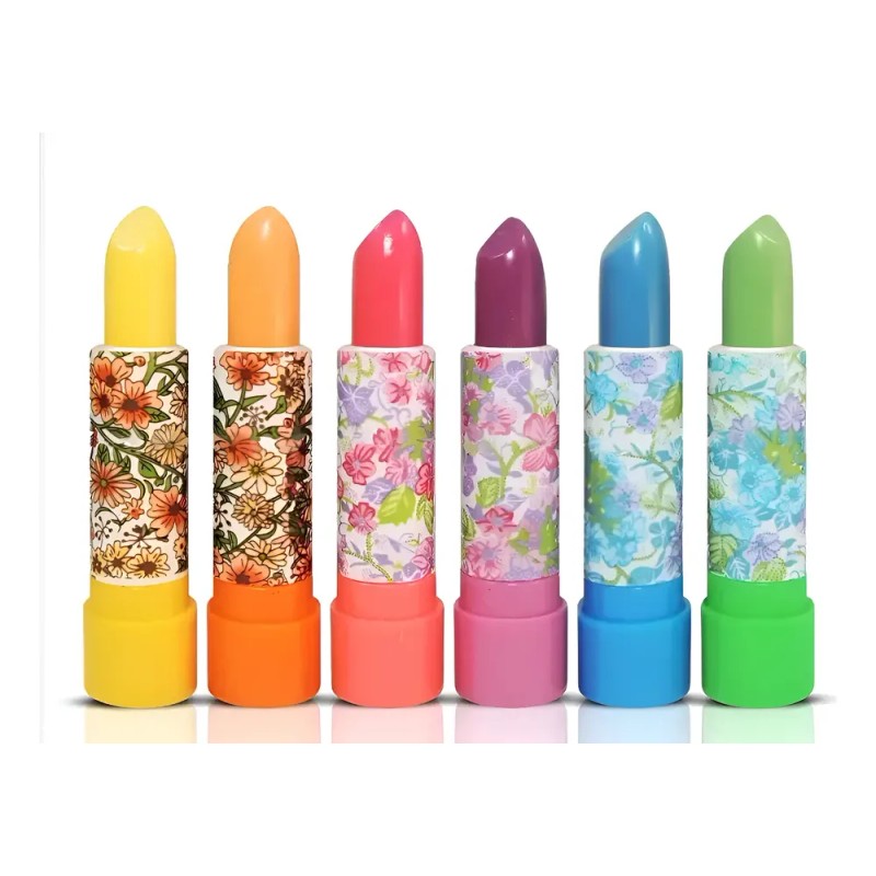 Labiales Mágicos Florales Con Aroma 12 Piezas Hidratantes