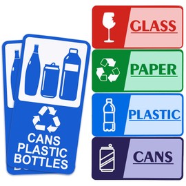 KFHENSOMR Recycle Stickers for Trash Bins 6Pcs Self-adhesive Trash and Recycle Stickers Waterproof Recycling Labels for Can Recycling Label Decal for Can Home Office Apartment Hotel