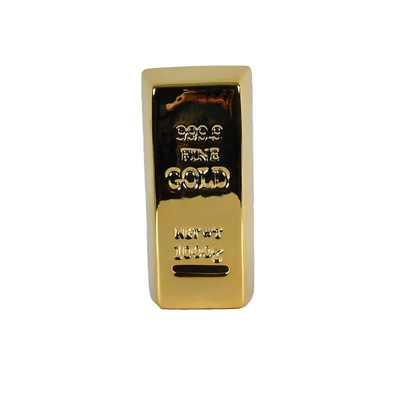 Gold Bar Bank Coin Saving Money Ceramic Novelty Gift