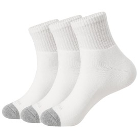 WANDER Men's Athletic Ankle Socks 3 Pairs Thick Cushion Running Socks for Men&Women Cotton Socks 6-9/9-12/12-15 (A: 3 Pair White, Shoe Size: 6-9)