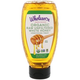 Wholesome Organic Raw Unfiltered White Honey 16oz Squeeze Bottle, 1-Pack
