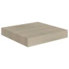 2pcs Oak 9.1"x9.3"x1.5"MDF Floating Wall & Display Shelvescolor: Brown Color