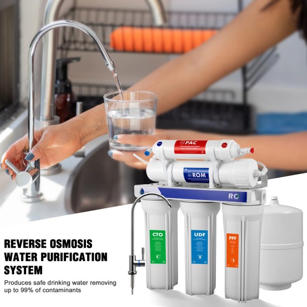 Universal 5 Stage Reverse Osmosis Water Filtration System Under-sink 300L