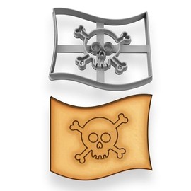 Pirate Flag Cookie Cutter - 4x3.38 Inches, Perfect for Nautical and Pirate-Themed Baking