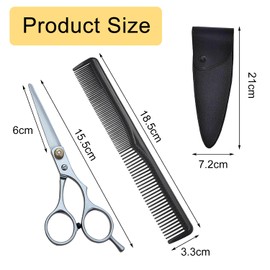 iCovalescent Hairdressing Scissors, Professional Hair Cutting Scissors with Comb and Leather Case, for Men, Women, Adults, Beard Scissors, Hair Scissors