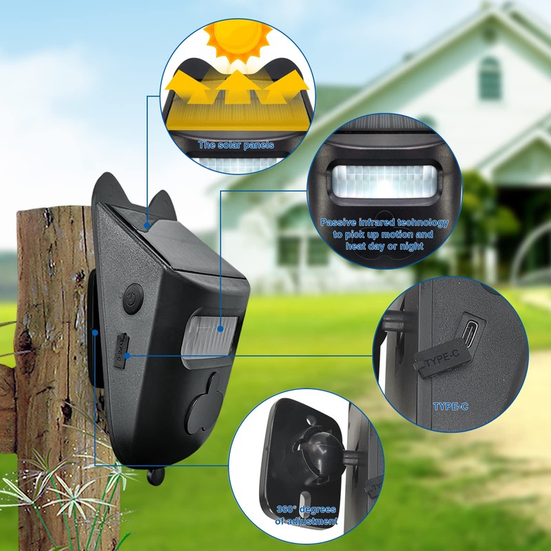 Solar Infrared Sensor Wireless Doorbell,Solar Driveway Alarm, with 1 Solar