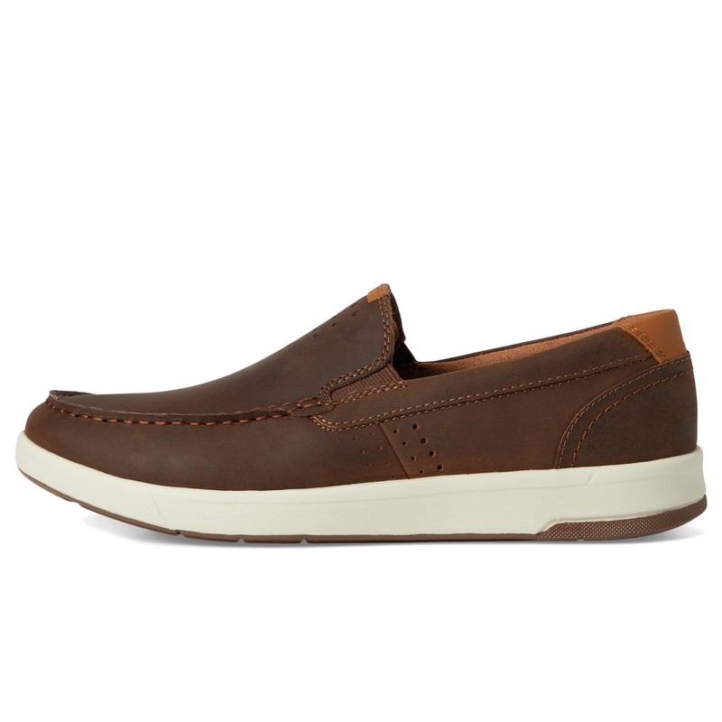 Florsheim Men's Crossover Moc Toe Slip-On Brown Pull Up 9