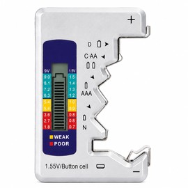 Digital Battery Tester for Home Use – LCD Display Battery Checker for AA AAA 9V and Button Cell Testing