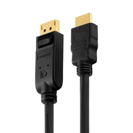 PureLink PI5100-015 DisplayPort auf HDMI Adapterkabel (2K FullHD (1080p), Ethernet), DisplayPort Stecker (20pin) auf HDMI-A Stecker (19pin), Zertifiziert, 1,50m, schwarz