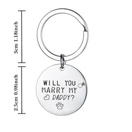 Will You Marry My Daddy Keyring Fathers Day Gifts for Dog Dad Keyring Christmas Birthday Gifts for Dog Owner Gift Funny Pet Keyring Gifts for Cat Dog Lover Keyring Proposal Gifts for Couple Keyring