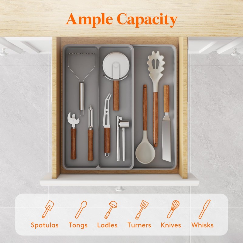 Lifewit Lifewit Utensil Drawer Organizer, Expandable Cooking Silverware Tray for