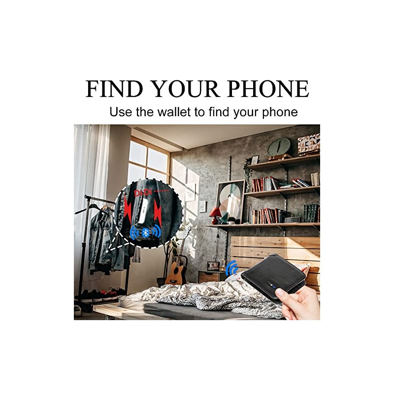 Wallets - Carteras de piel de vacuno con Bluetooth para