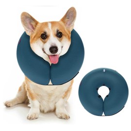MIDOG Inflatable Dog Cone Alternative for After Surgery - Soft Protective Donut Collar Prevents Licking & Allows Eating, Comfortable Recovery E-Collar Alternative for Small Medium Large Dogs (Blue,S)