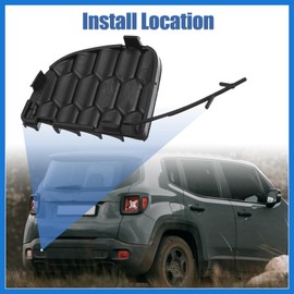 VekAuto Tow Hook Cover Rear Bumper Tow Hook Eye Cap Cover 735645726 5VW91LXHAA Black Replacement for Jeep Renegade 2015-2020 Auto Accessories