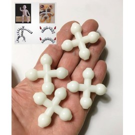 M03022 MOREZMORE 4 Pack X Chest Connectors for Jeton Ball Socket Flexible Armature 1/4" for Toy Doll Bear Long Furby Plastic Doll Skeleton Armature
