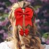 Pack of 4 Red Butterfly Hair Clips and 1 Piece