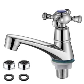 Cold Water Tap Guest Toilet, Robust and Easy to Use, Cold Water Tap, Plum Blossom Handle Design, Cold Water Tap for Private Homes, Hotels and Public Spaces (1)