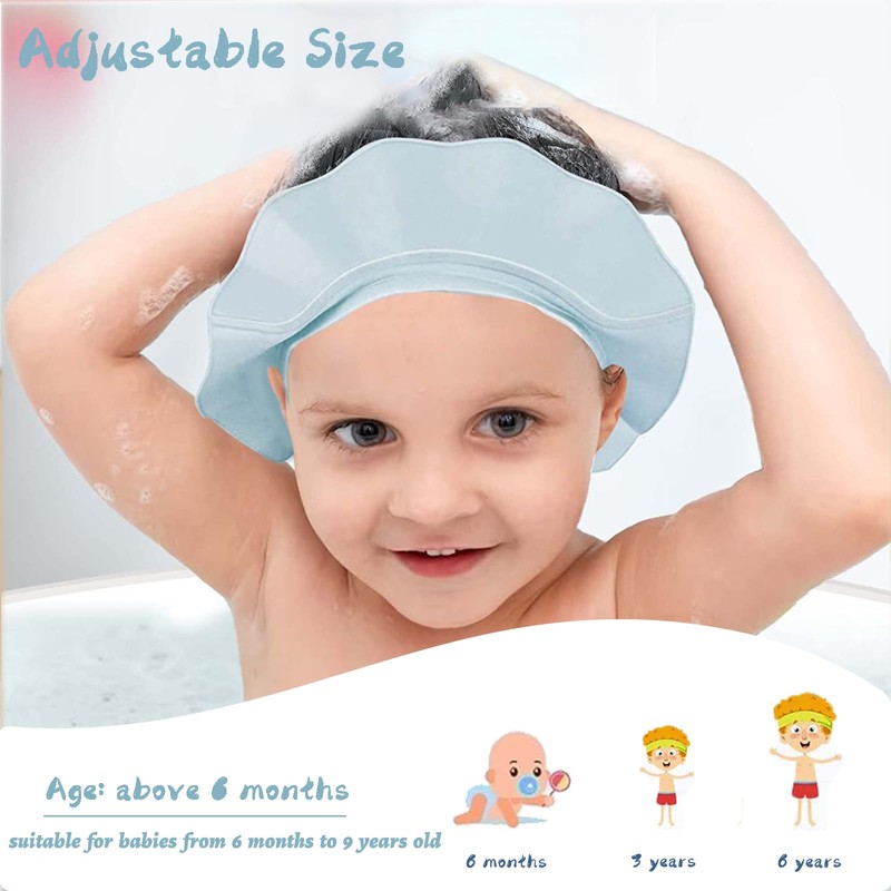 Baby Shower Cap Kids Shower Caps Shield Adjustable Hair Washing