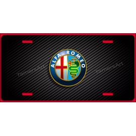 Unbranded ALFA ROMEO LICENSE PLATE BLACK CARBON FIBER ILLUSION,  MAde in USA