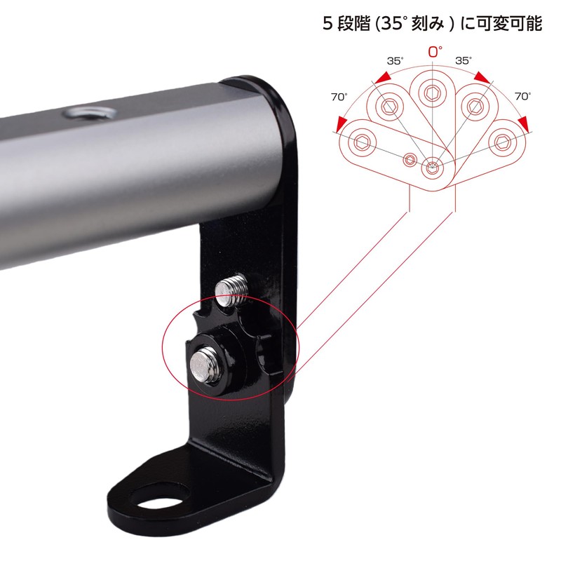 HRuizqバイク用マルチバーホルダーに適用 モンキーCT125ハンターカブ(JA55/JA65) 125(JB02/JB03/JB05) ダックス125(JB04/JB06) (赤)