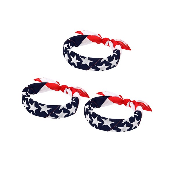 Maxdot American Flag Bandanas USA Flag Headband Kerchief Unisex Cowboy Bandanas Patriotic Accessories (3)