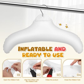 UKCOCO Pack of 5 Inflatable Clothes Hangers: Outdoor Travel Portable Travel Hangers for Shirts Dresses - Foldable Travel Clothes Hangers Made of PVC for Home, Hotel, Camping, Space Saving Jacket Hangers