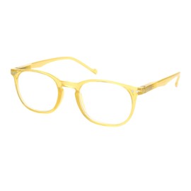 PASTL Womens Reading Glasses Yellow Keyhole Frame Magnified Clear Lens +1