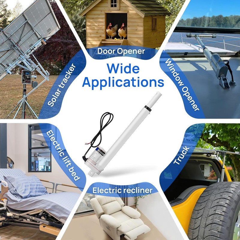 ECO-WORTHY Heavy Duty 330lbs/1500N Solar Tracker Linear Actuator Multi-Functions with