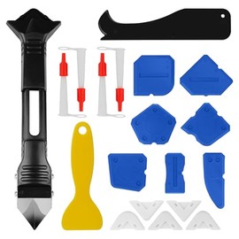 for 23-Piece Caulking Tool Kit, 3-in-1 Grout Removal Tool, Caulk Finishing Tool, Grout Scraper, Reusable Silicone Pads, DIY Perfection for Bathroom, Kitchen & Window, Sink Joints & Frames