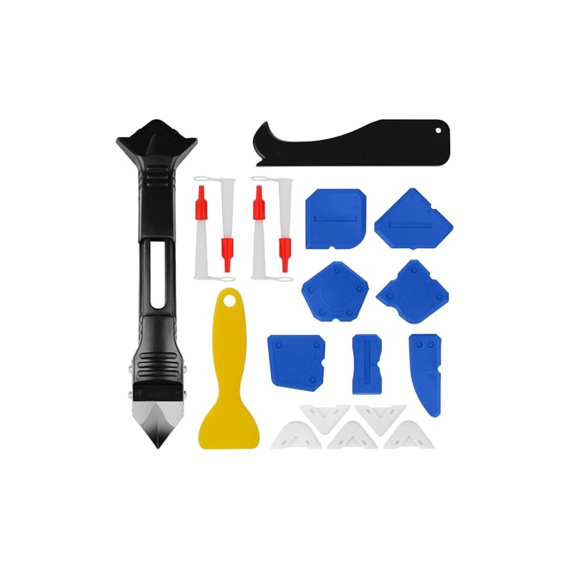 for 23-Piece Caulking Tool Kit, 3-in-1 Grout Removal Tool, Caulk