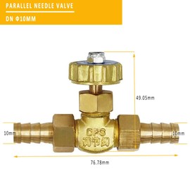3/8" Brass Needle Valve Propane Butane Gas Adjuster Barb 1Mpa