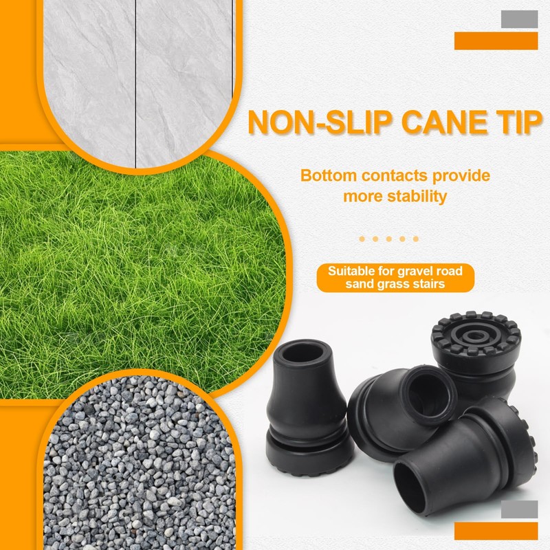 Bonsicoky 2 Pack Cane Tips 5/8 Inch Heavy Duty -