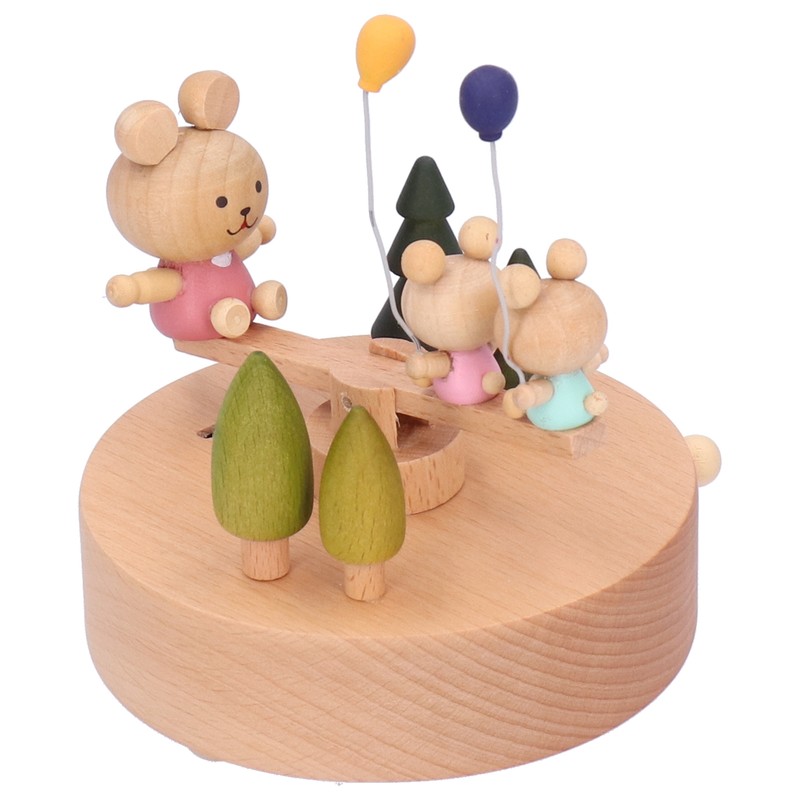 Wooden Seesaw Music Box Handicraft Home Decoration Desktop Ornament Valentine's