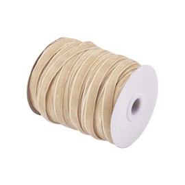 Pandahall 50 Yards Velvet Ribbon 3/8 inch Single Face Satin Ribbon Roll Decorating Lace Trim for Gift Package Wrapping Hair Bow Clips Making Dark Khaki Color