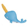 M.O.P Nancy the Narwhal Plush Rope Squeaky Pet Dog Toy,Blue