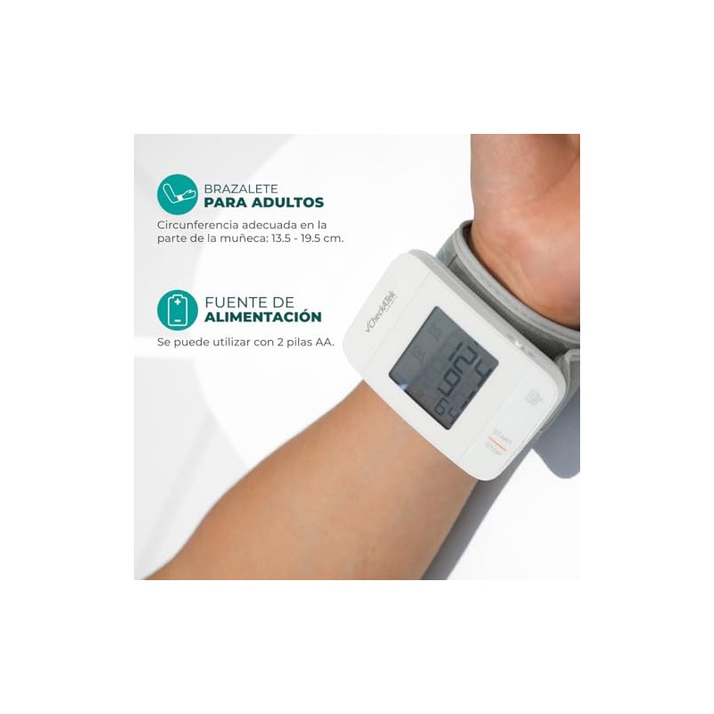 Checkatek BD-5 Baumanómetro Digital de Muñeca con Voz, Medición Automática