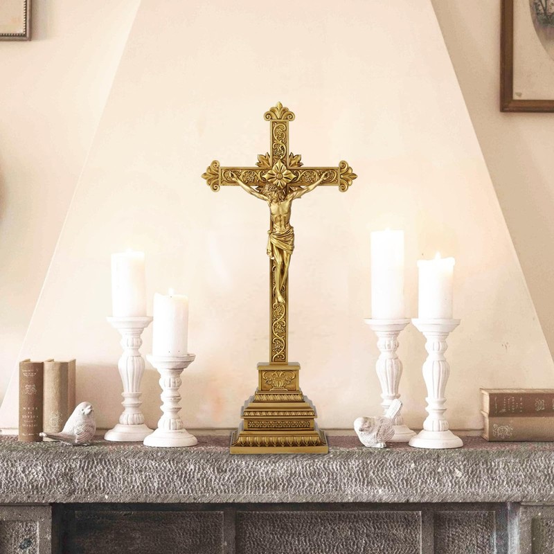 Standing Crucifix - 16 Inch Jesus Cross with Base for