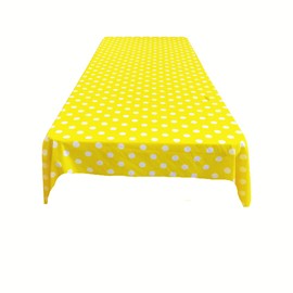 Backdrop King Inc, Square Polka Dot Poly Cotton Tablecloth. (White Dot on Yellow, 36" X 36" Square)