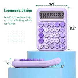 Mr. Pen- Mechanical Switch Calculator, 12 Digits, Large LCD Display, Purple Calculator Big Buttons, Back to School Supplies