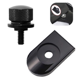 GUAIMI 1/4"-20 Thread Screw Mount Knob Cover Nut Kit Billet Aluminum Seat Bolt Tab for Harley Davidson 1996-2020-Black