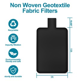 Non Woven Geotextile Fabric Filters Dewatering Bags 5 * 15FT DeWatering Filter Construction Bags for Sediment, Oil, Silt, Sludge Dredging, Construction Sites