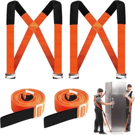 MEZOKUCEL Shoulder Dolly Moving Straps - Lifting Strap for 2 Movers - Move, Lift, Carry, and Secure Furniture, Appliances, Heavy, Bulky Objects Safely, Efficiently, More Easily Like The Pros (Orange)