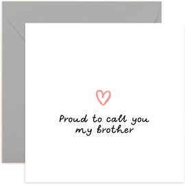 Old English Co. Special Card for Brother - Thinking of You Card for Brother - Proud of You Card for Brother - Cute Birthday Card for Brother - Brother Birthday Card Adult for Him | Blank Inside