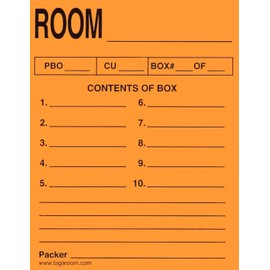 Tag-A-Room Content Color-Coded Moving Label Sticker Orange