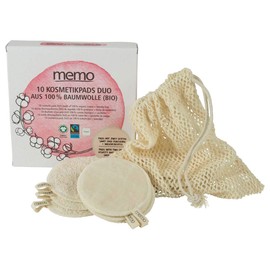 Memo Cotton Cosmetic Pads Pack of 10 with Laundry Bag
