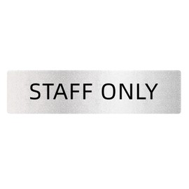STAFF ONLY Staff Only Sign Plate (with double-sided tape and magnet), 0.1 inch (2 mm) Thick, 6.3 x 1.6 inches (16 x 4 cm), Acrylic, Lightweight, Water Resistant, Weather Resistant, Gray, Silver, Seal
