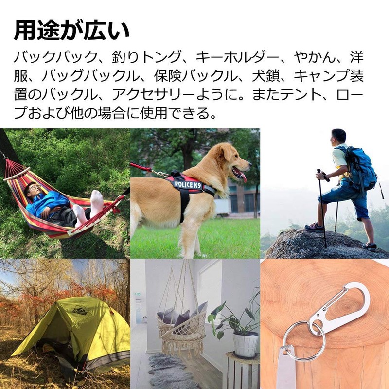 DOKEEP 100 Pcs Carabiner Mini Carabiner Snap Hook SUS420J2 Stainless