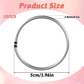 TIESOME Pack of 20 Metal Rings for Crafts, 5 cm Silver Metal Rings, Decorative Rings for Dream Catchers, Macrame, Wrapping Technique, Floristry, Wedding Wreath, Hoops