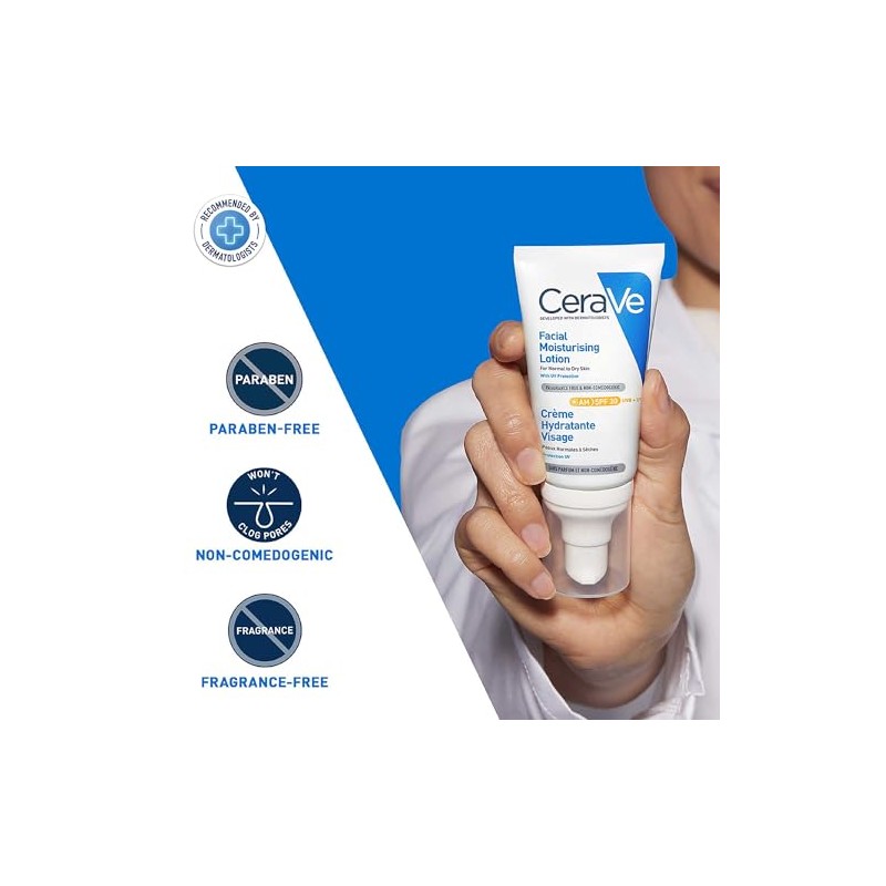 Cerave Loción Hidratante Rostro Fps30 52ml Facial Diario Protector Solar