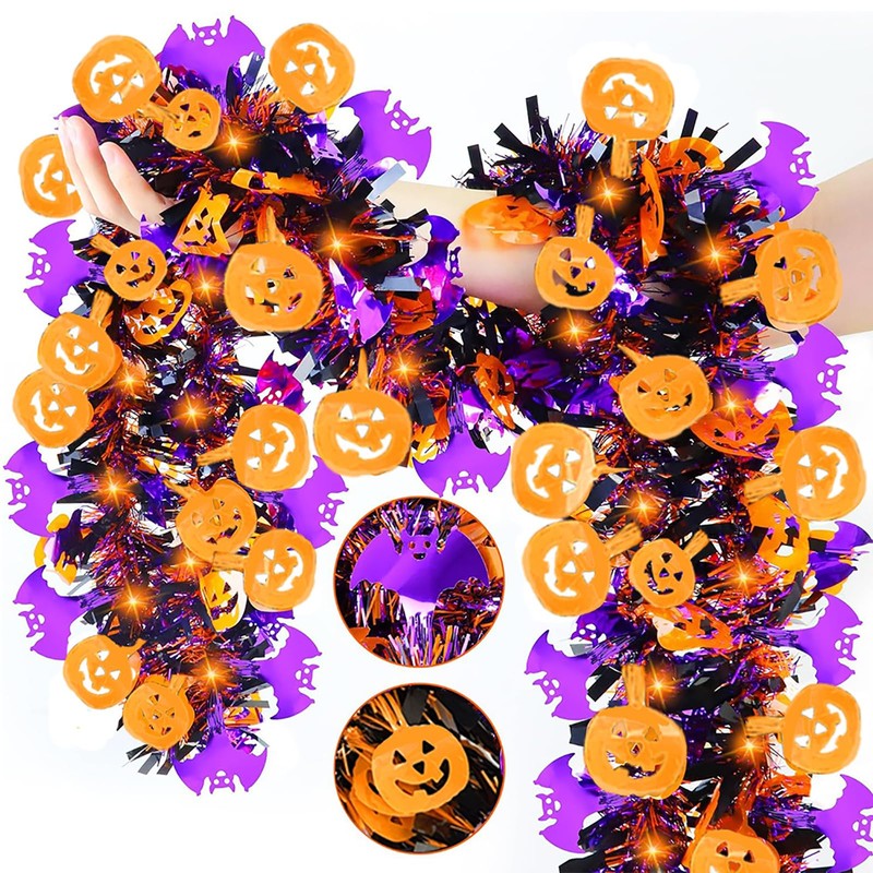 5Pcs Halloween Tinsel Garlands (Total Length 10m / 32.8ft)